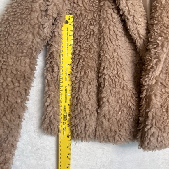 Anthropologie By Hem and Thread Coat Tan Soft Size M Mid Length Shearling - Picture 8 of 13